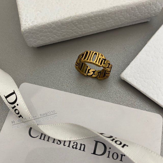Dior飾品 迪奧經典熱銷款古銅色字母戒指  zgd1180